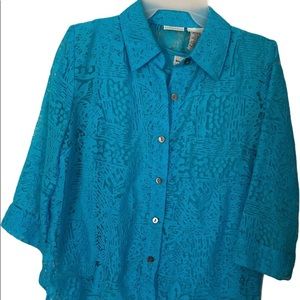 White Stag 2 Piece Shirt Set Aqua Blue Small (4-6)